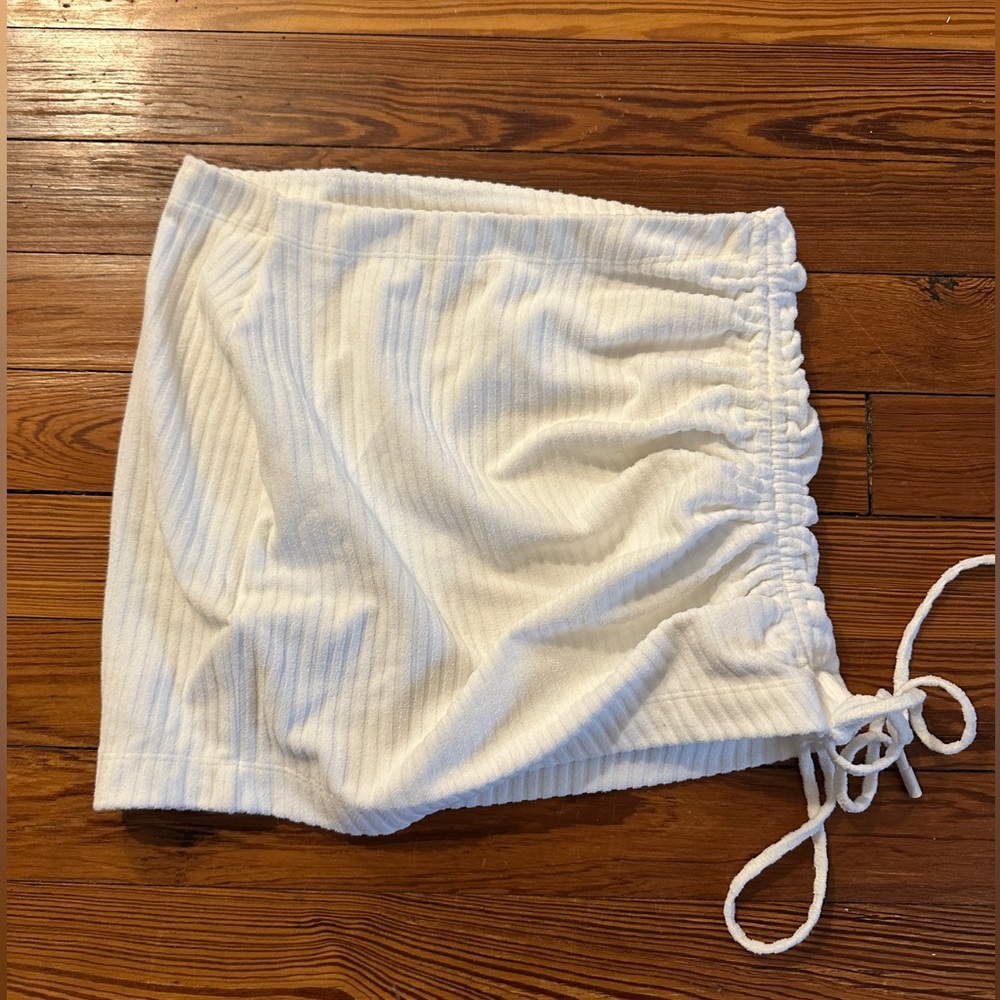 Triangl white mini skirt cover up